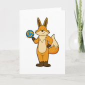 Vos als Volleybalspeler met Volleybal Kaart (Voorkant)