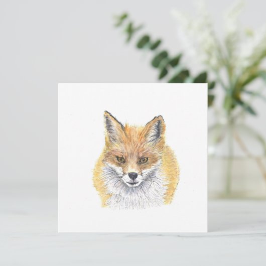 Vos - Aquarel kunst  Kaart (Staand voorkant)
