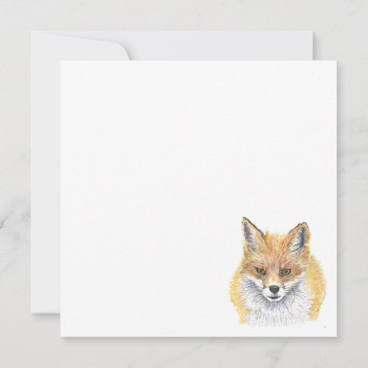 Vos - Aquarel kunst  Kaart (Achterkant)