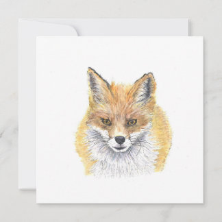 Vos - Aquarel kunst  Kaart