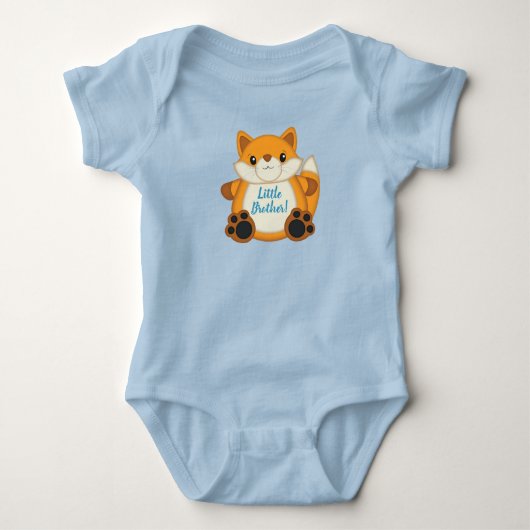 Vos Baby Shower Blauw Romper (Voorkant)