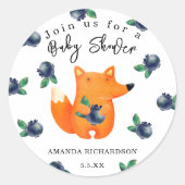 Vos Baby Shower Ronde Sticker (Voorkant)