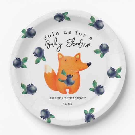 Vos Babyshower Papieren Bordje (Voorkant)