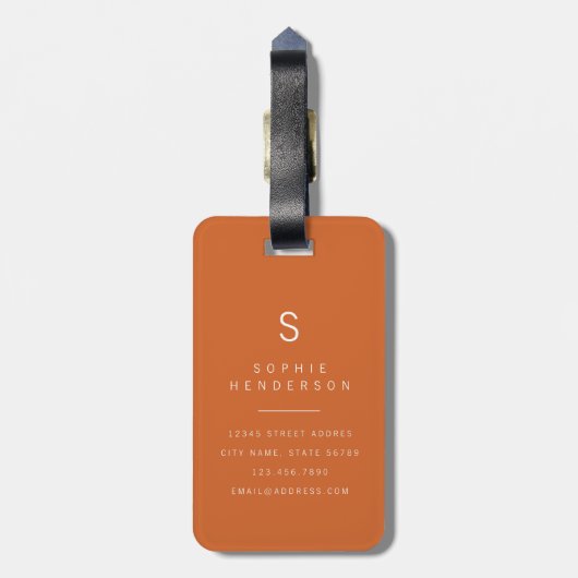 Vos bagage label (Achterkant verticaal)