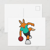 Vos bij bowlen met bowlingbal briefkaart (Voorkant / Achterkant)