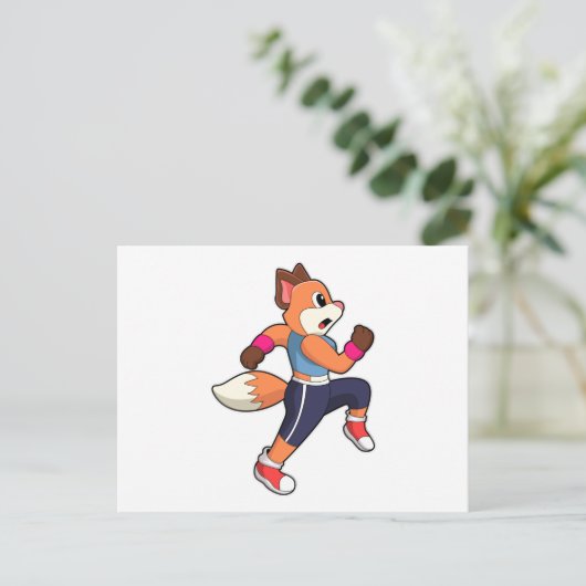 Vos bij hardlopen briefkaart (Staand voorkant)