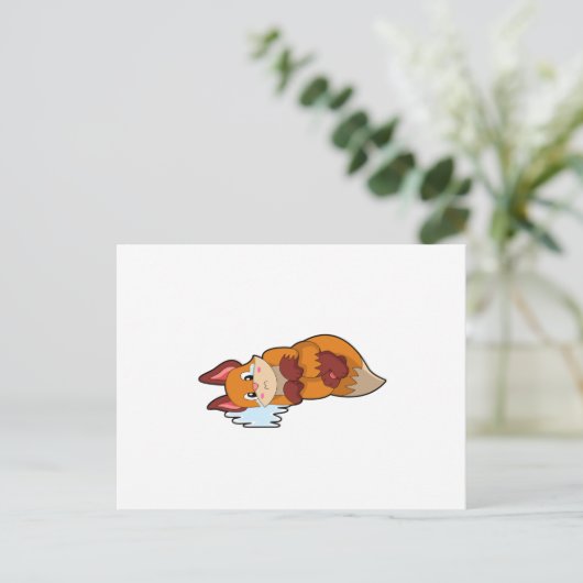 Vos bij het huilen briefkaart (Staand voorkant)