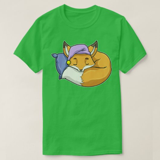 Vos bij het slapen met kussen Sleepyhead T-shirt (Design voorkant)