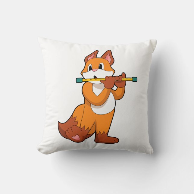 Vos bij muziek met fluit.PNG Kussen (Voorkant)