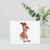 Vos bij voetbal sporten briefkaart (Staand voorkant)