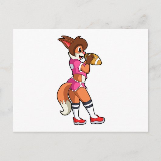 Vos bij voetbal sporten briefkaart (Voorkant)