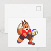 Vos bij volleybalsporten briefkaart (Voorkant / Achterkant)