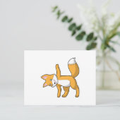 Vos bij yogarekoefening briefkaart (Staand voorkant)