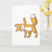 Vos bij yogarekoefening kaart (Gele Bloem)