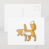 Vos bij yogastrekoefening briefkaart (Voorkant / Achterkant)