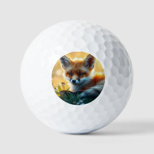 Vos bij zonsondergang golfballen (Voorkant)