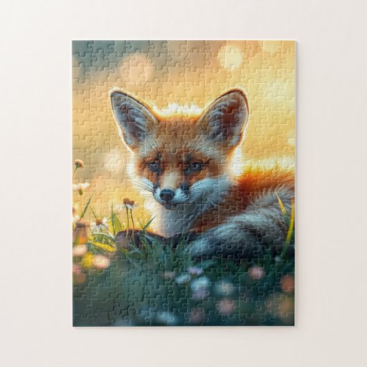 Vos bij zonsondergang legpuzzel (Verticaal)
