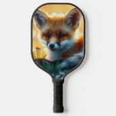 Vos bij zonsondergang pickleball paddle (Voorkant)
