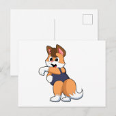 Vos bij zwemmen met badpak briefkaart (Voorkant / Achterkant)