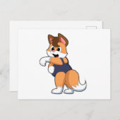 Vos bij zwemmen met zwempak briefkaart (Voorkant / Achterkant)