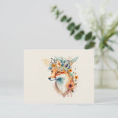 Vos Bloem Kroon Waterverf Briefkaart (Staand voorkant)