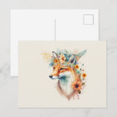 Vos Bloem Kroon Waterverf Briefkaart (Voorkant / Achterkant)