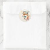 Vos Bloem Kroon Waterverf         Ronde Sticker (Tas)