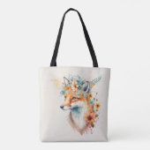 Vos Bloem Kroon Waterverf Tote Bag (Achterkant)