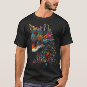 Vos Bloem Kunstwerk Mandala Dier Motief Vos T-shirt