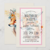 Vos bloemenkroon waterverf kaart (Voorkant / Achterkant)