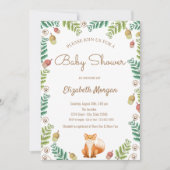 Vos, Bos Baby Shower Uitnodiging (Voorkant)