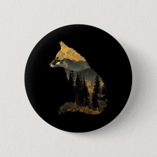 Vos Bos Natuur Liefhebber Bergen Wandel Kamp B Ronde Button 5,7 Cm