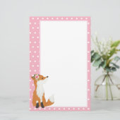 vos, bos, schattig, meisjes, leuk, briefpapier (Staand voorkant)