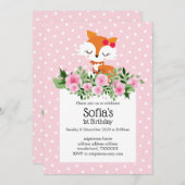 vos, bos, schattig, meisjes, leuk, trendy, modern, kaart (Voorkant / Achterkant)