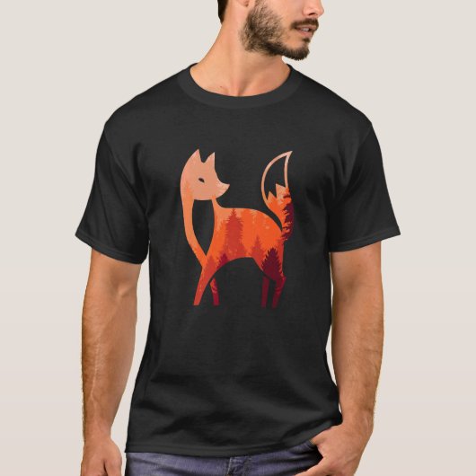 Vos Bos Vos Dier Bos Natuur Abstract T-shirt (Voorkant)