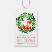 Vos Bruidsbruiloft Feestelijke Waterverf Groene Kr Cadeaulabel (Voorkant)