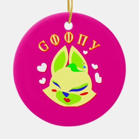 vos cartoon keramisch ornament (Voorkant)