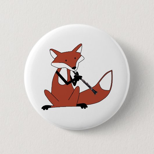Vos die de Klarinet speelt Ronde Button 5,7 Cm (Voorkant)