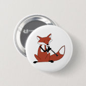 Vos die de Klarinet speelt Ronde Button 5,7 Cm (Voorkant /achterkant)