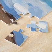 Vos die gluurt vanuit de kerststroopwafelhoed legpuzzel (Zijkant)