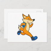 Vos die loopt met rugzak briefkaart (Voorkant / Achterkant)