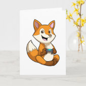 Vos die met controller speelt kaart (Gele Bloem)