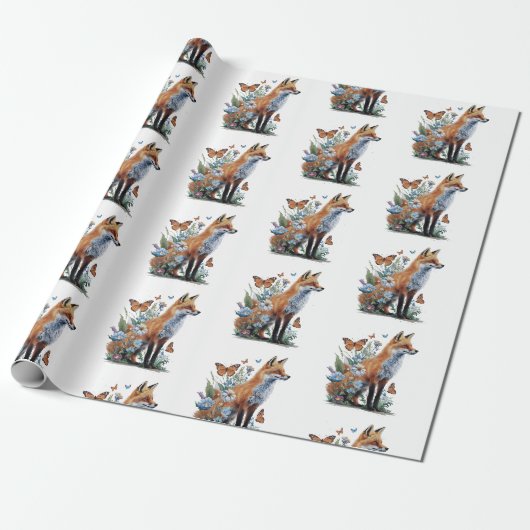 Vos Dierenliefhebbers Bos Cadeaupapier (Uitgerold)