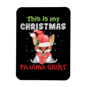 Vos Dit Is Mijn Kerst Pyjama Shirt T-Shirt Vos Magneet