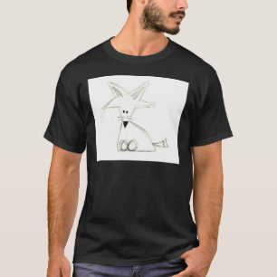 vos doedel zwart wit grijs eenvoudig kindertekenin t-shirt