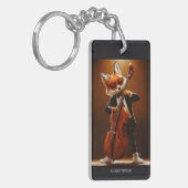 Vos Double Bas Muzikant Sleutelhanger (Voorkant Links)