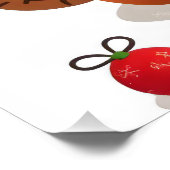 Vos draagt een kerstmuts en zit in de sneeuw perfect poster (Hoek)