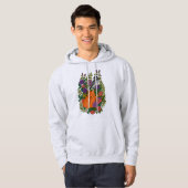 Vos, duif en bloemen hoodie (Voorkant volledig)