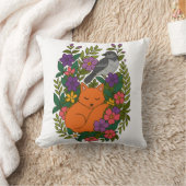 Vos, duif en bloemen kussen (Deken)