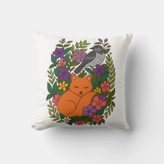 Vos, duif en bloemen kussen (Voorkant)